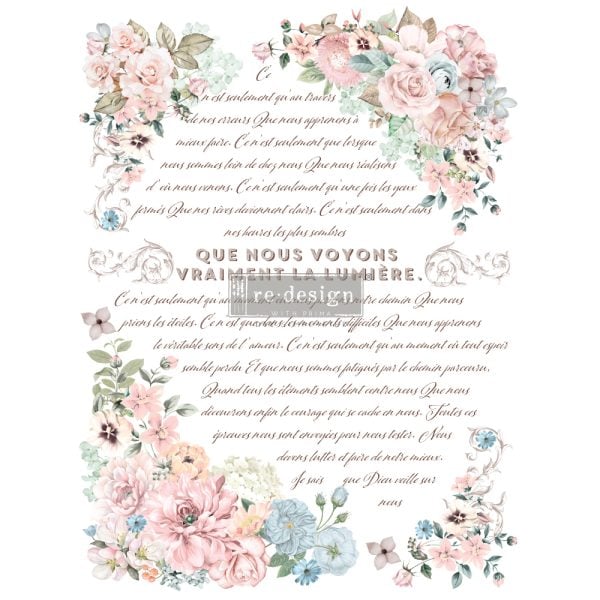 Pure Light Floral Decor Transfers