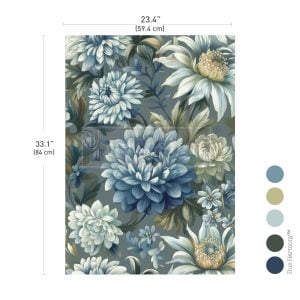 Mystic Blue Florals A1 Decoupage Fiber
