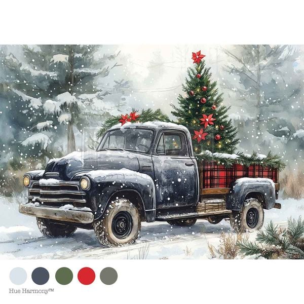 Country Pines Delivery A4 Decoupage