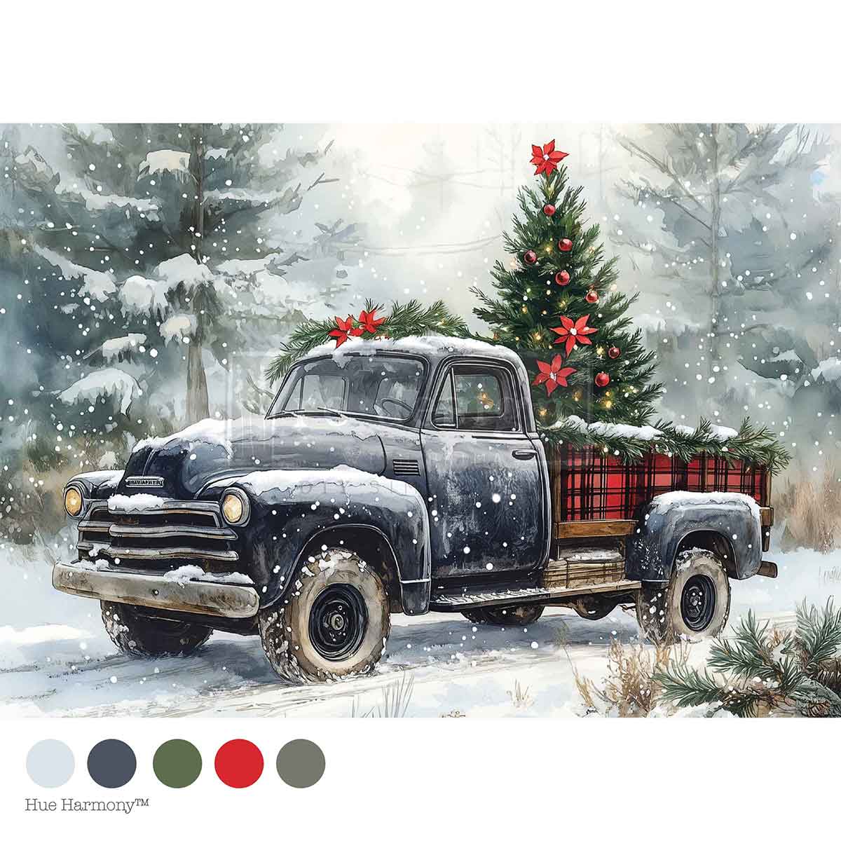 Country Pines Delivery A4 Decoupage