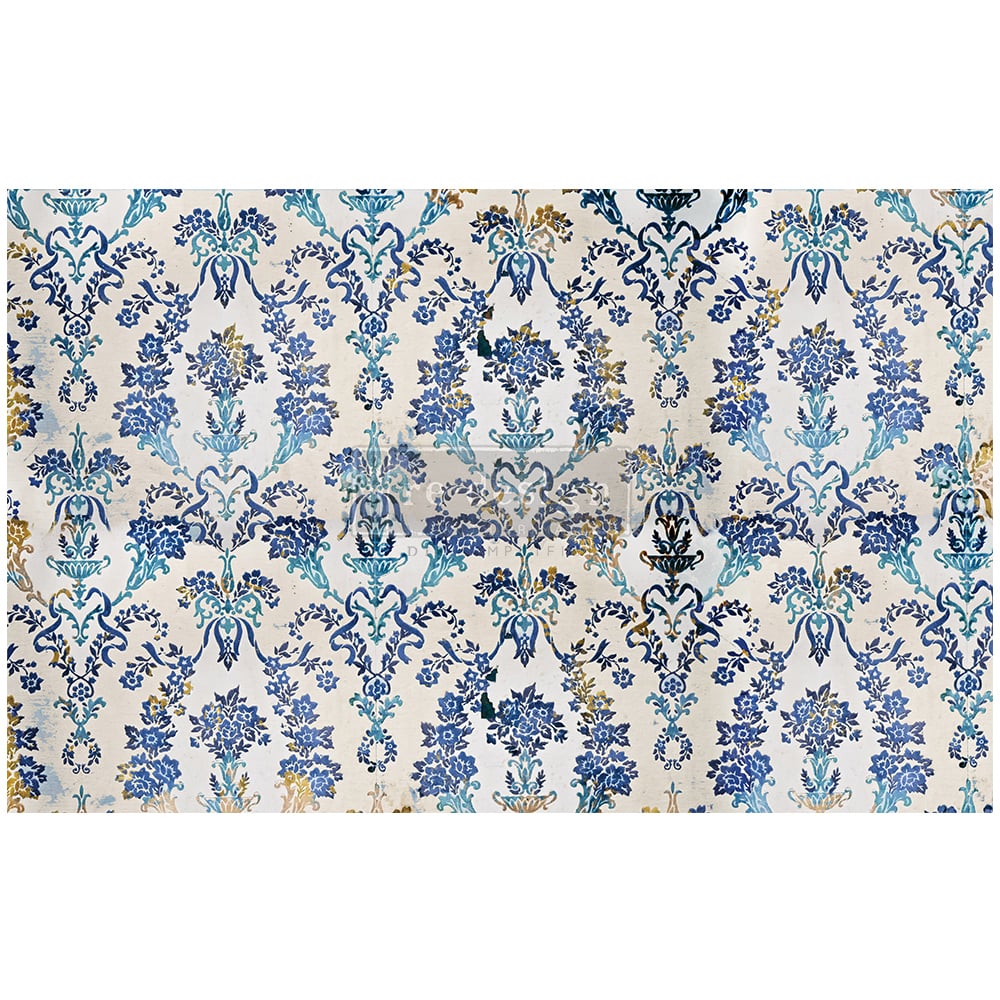 Cobalt Flourish Redesign Decoupage Décor Tissue Paper