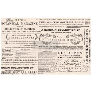 Floral Text Decoupage Décor Tissue Paper