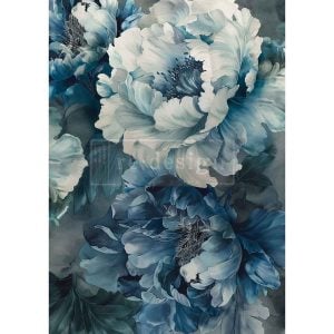 Sapphire Peony A3 Decoupage Fiber 1 sheet