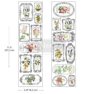 Fleur De Frame Luxe Transfers 3.25″x11.5″