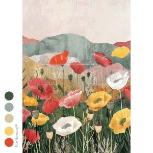 Impression Of Poppies - A3 Decoupage Fiber