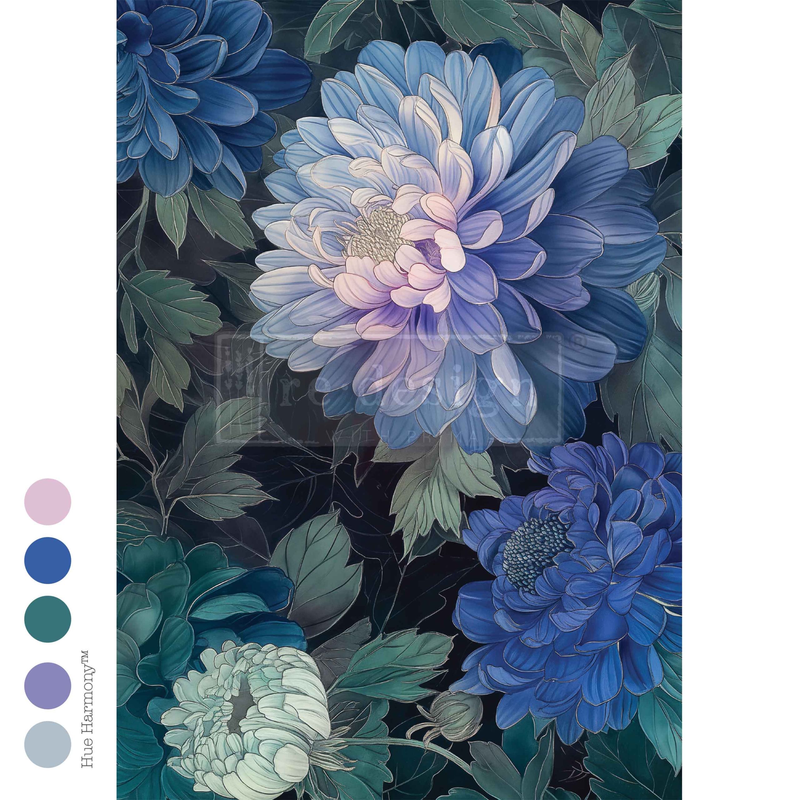 Moonlit Periwinkle - A3 Decoupage Fiber