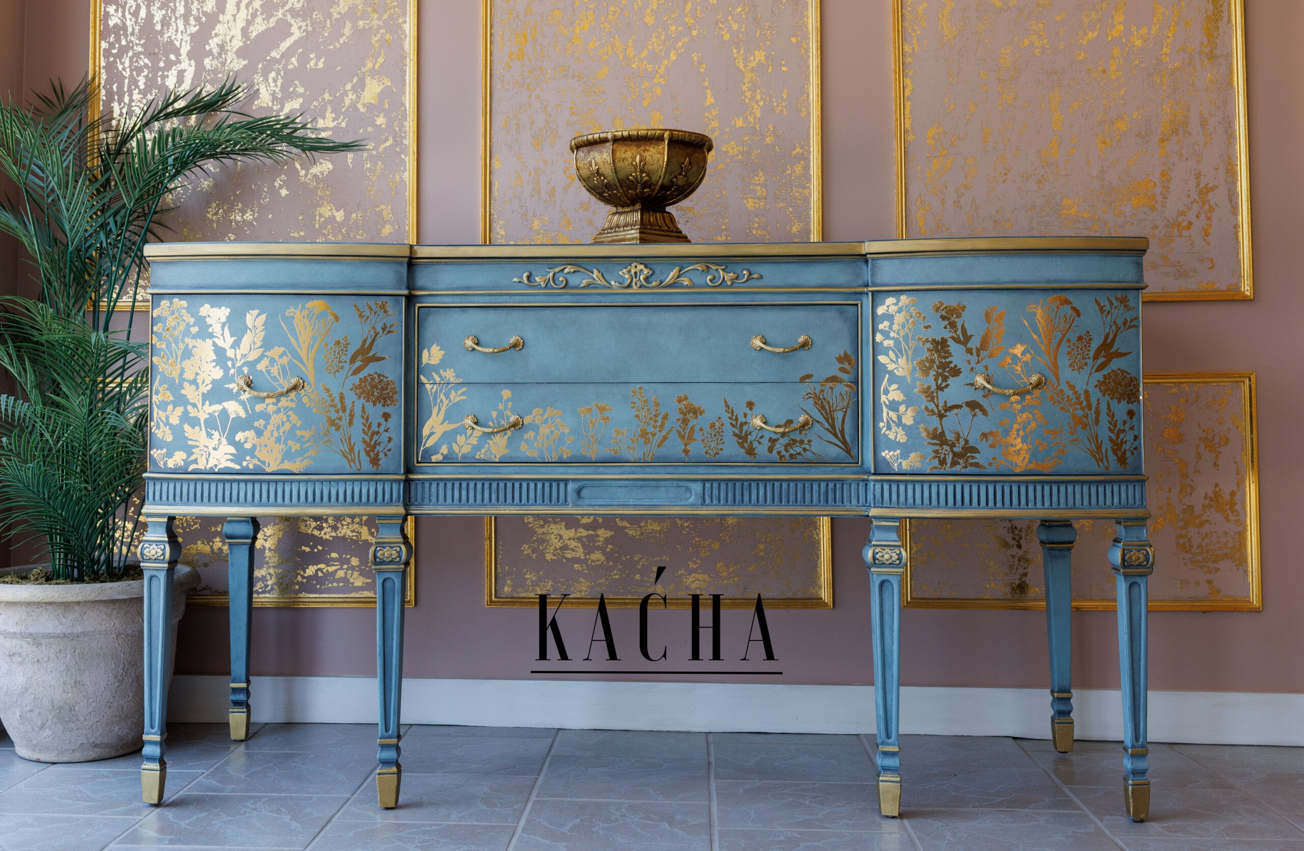 *NEW* Kacha Luxe Foliage - Gold Foil Decor Transfer - Image 2